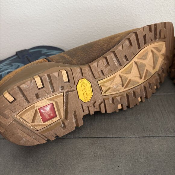 TONY LAMA Steel Toe Waterproof Vibram Work Boots W/Ortholite Men\'s Size 10 D